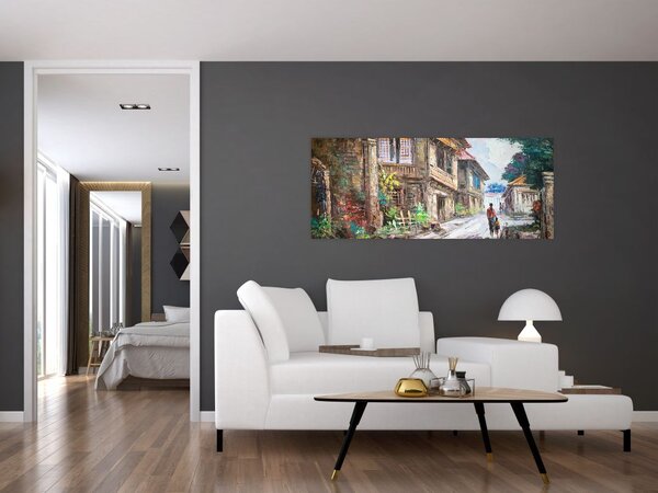Slika filipinske vasi, Azija (120x50 cm)