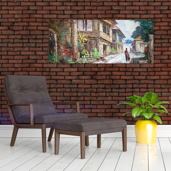 Slika filipinske vasi, Azija (120x50 cm)
