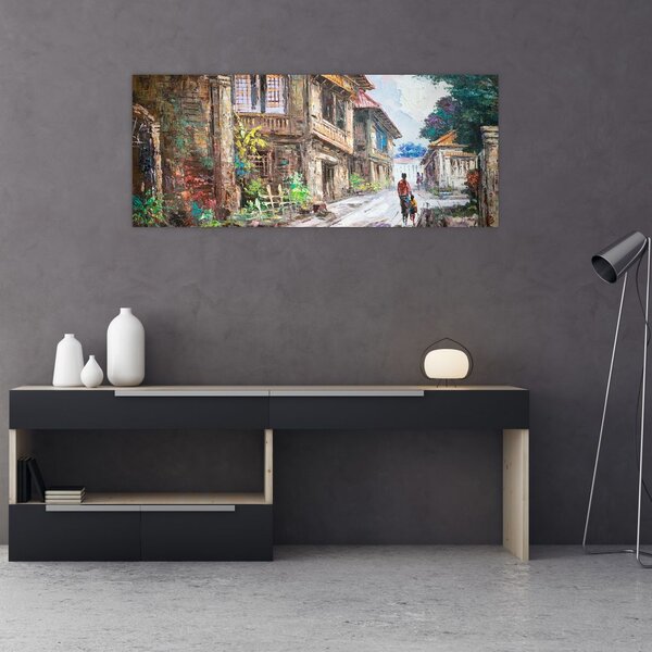 Slika filipinske vasi, Azija (120x50 cm)