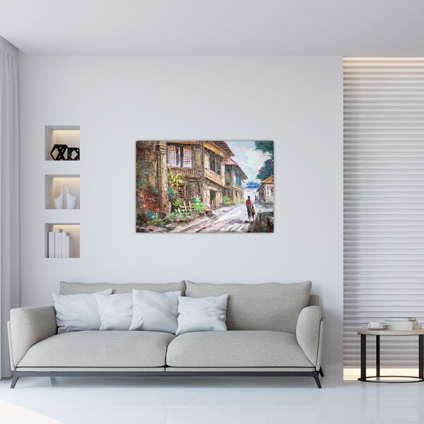 Slika filipinske vasi, Azija (90x60 cm)