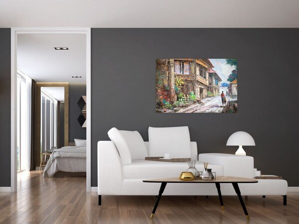 Slika filipinske vasi, Azija (90x60 cm)