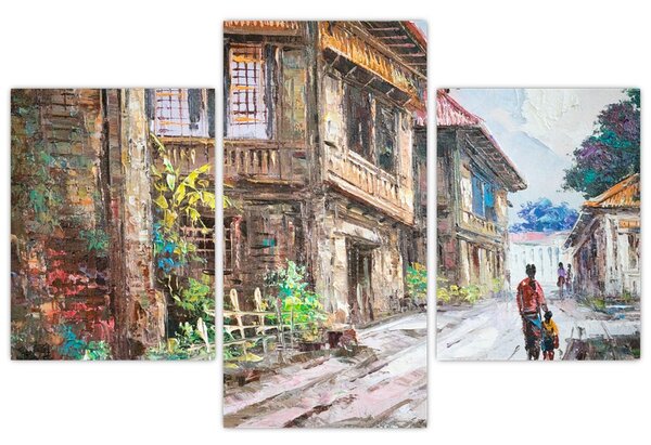 Slika filipinske vasi, Azija (90x60 cm)
