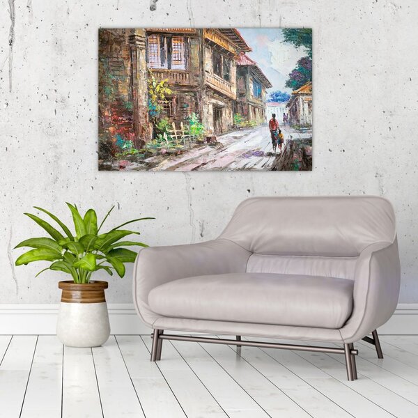 Slika filipinske vasi, Azija (90x60 cm)