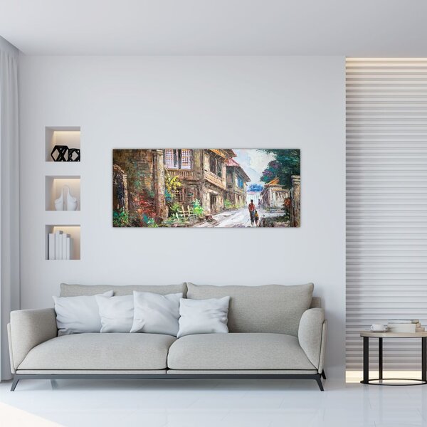 Slika filipinske vasi, Azija (120x50 cm)