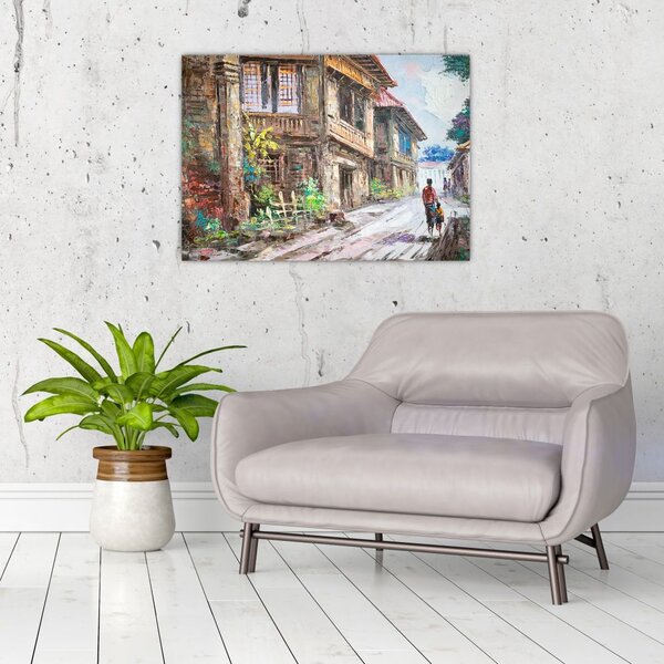 Slika filipinske vasi, Azija (70x50 cm)