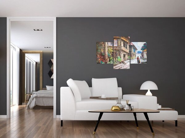 Slika filipinske vasi, Azija (90x60 cm)