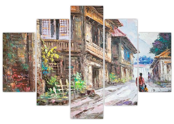 Slika filipinske vasi, Azija (150x105 cm)