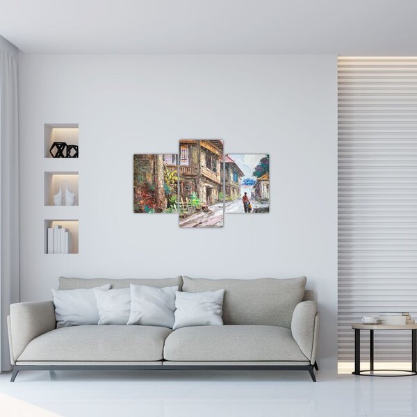 Slika filipinske vasi, Azija (90x60 cm)
