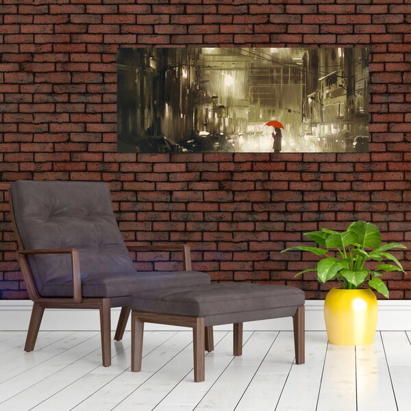 Slika - Ženska v deževni noči (120x50 cm)
