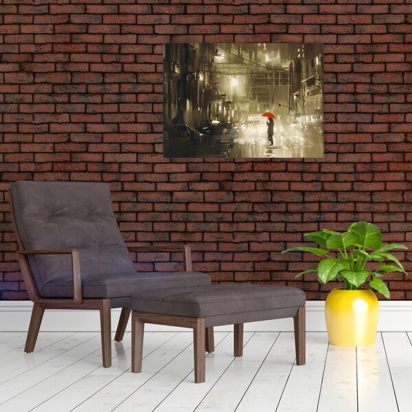 Slika - Ženska v deževni noči (70x50 cm)