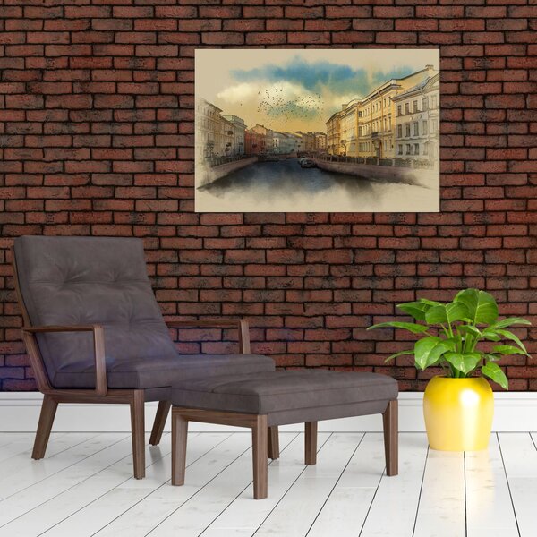 Slika - reka Moyka, Sankt Peterburg, Rusija (90x60 cm)