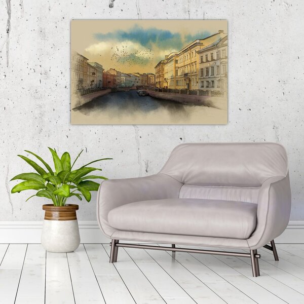 Slika - reka Moyka, Sankt Peterburg, Rusija (90x60 cm)