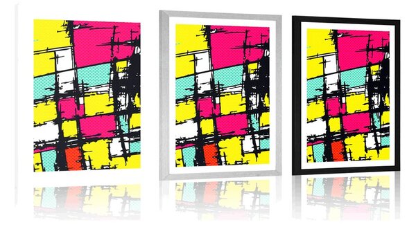 Plakat s paspartuom stilski pop-art