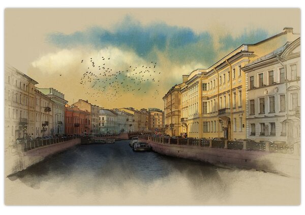 Slika - reka Moyka, Sankt Peterburg, Rusija (90x60 cm)