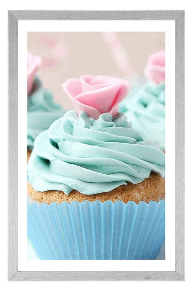 Plakat s paspartuom šareni slatki cupcakes