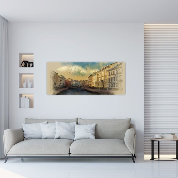 Slika - reka Moyka, Sankt Peterburg, Rusija (120x50 cm)