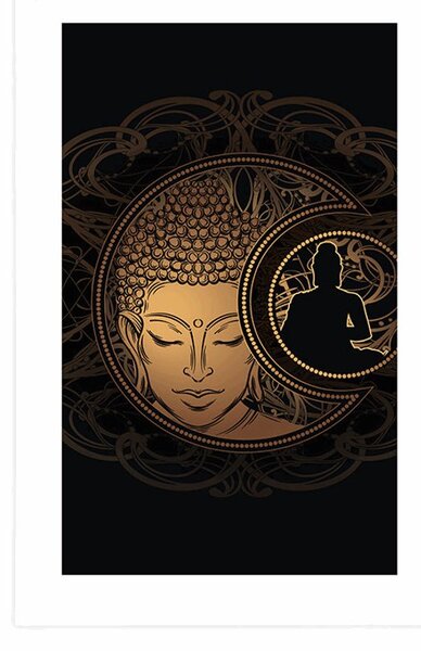 Plakat s paspartuom Buddha i njegova snaga harmonije