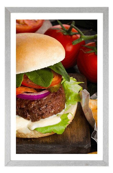 Plakat s paspartuom američki hamburger