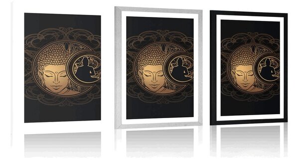 Plakat s paspartuom Buddha i njegova snaga harmonije