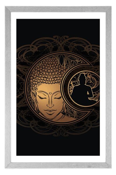 Plakat s paspartuom Buddha i njegova snaga harmonije