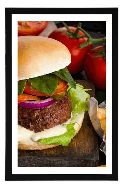 Plakat s paspartuom američki hamburger