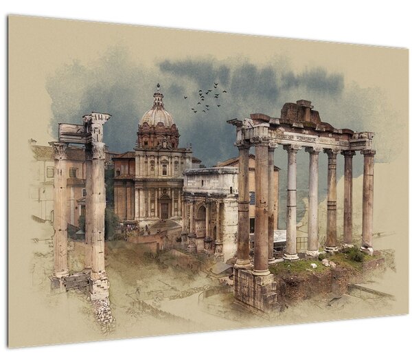 Slika - Rimski forum, Rim, Italija (90x60 cm)