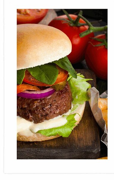 Plakat s paspartuom američki hamburger