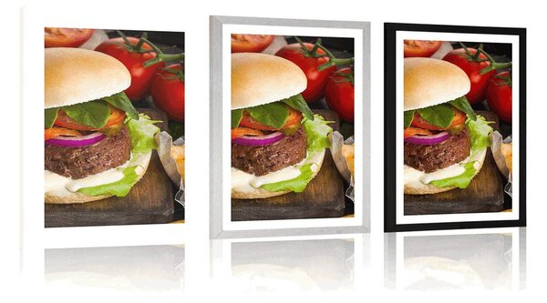 Plakat s paspartuom američki hamburger