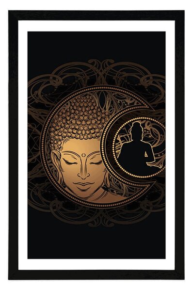 Plakat s paspartuom Buddha i njegova snaga harmonije