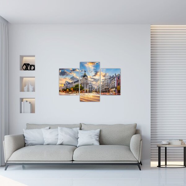 Slika - Calle Gran Vía, Madrid, Španija (90x60 cm)