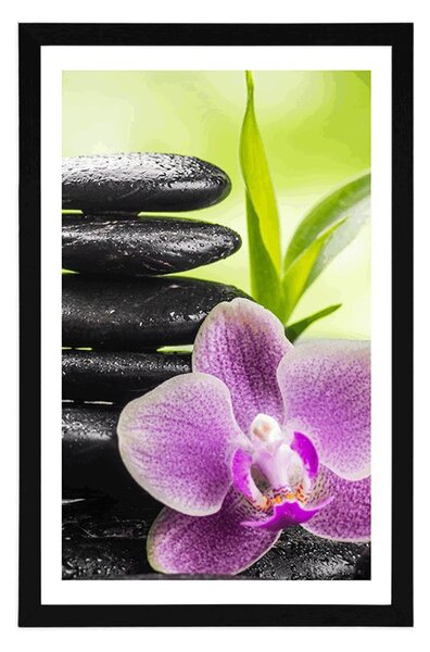 Plakat s paspartuom meditacijska Zen kompozicija