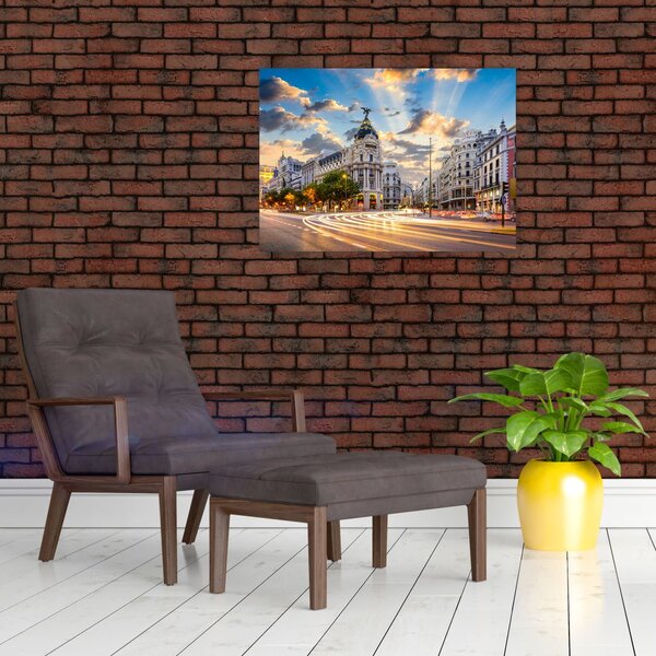 Slika - Calle Gran Vía, Madrid, Španija (70x50 cm)