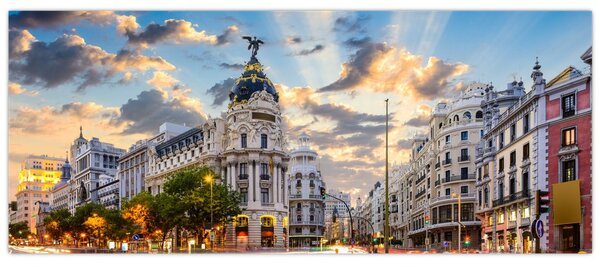 Slika - Calle Gran Vía, Madrid, Španija (120x50 cm)