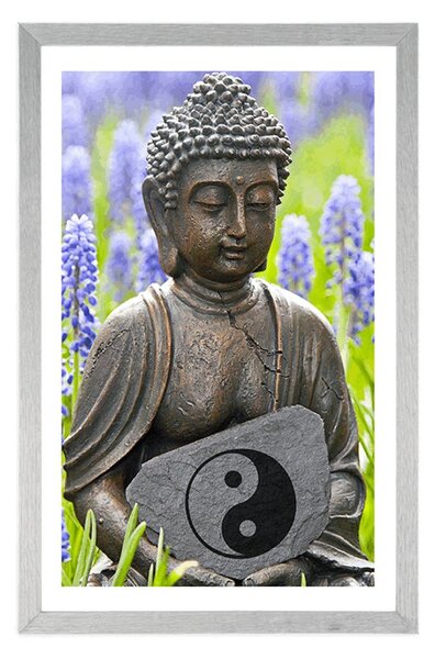 Plakat s paspartuom jin i jang Buddha