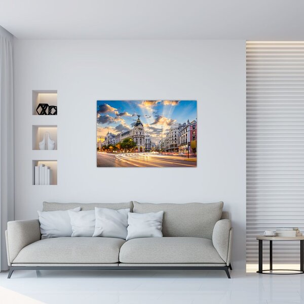 Slika - Calle Gran Vía, Madrid, Španija (90x60 cm)