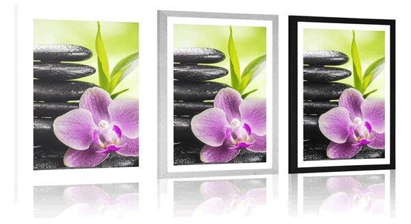 Plakat s paspartuom meditacijska Zen kompozicija