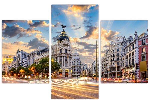 Slika - Calle Gran Vía, Madrid, Španija (90x60 cm)