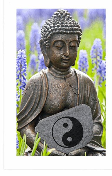 Plakat s paspartuom jin i jang Buddha