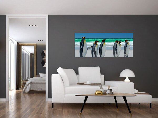 Slika - Skupina kraljevih pingvinov (120x50 cm)