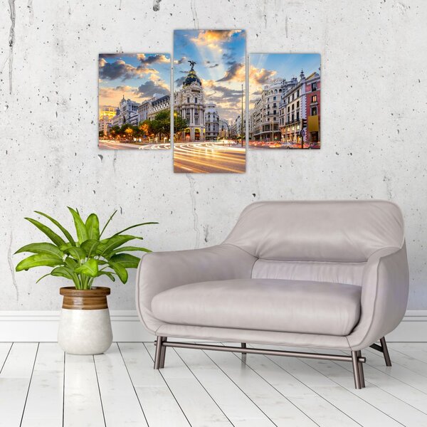 Slika - Calle Gran Vía, Madrid, Španija (90x60 cm)