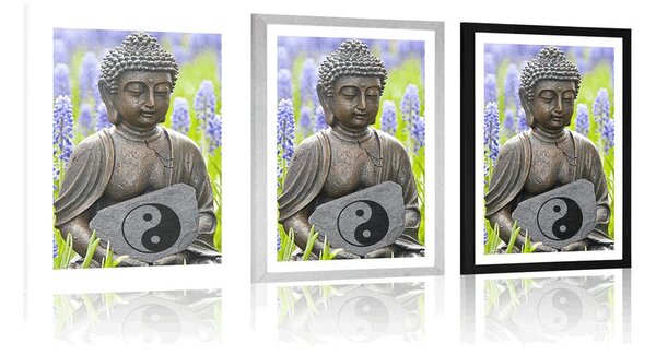 Plakat s paspartuom jin i jang Buddha