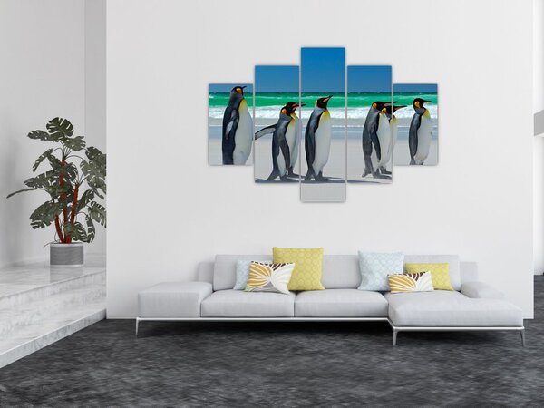 Slika - Skupina kraljevih pingvinov (150x105 cm)