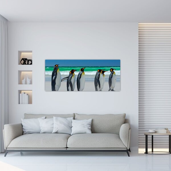 Slika - Skupina kraljevih pingvinov (120x50 cm)