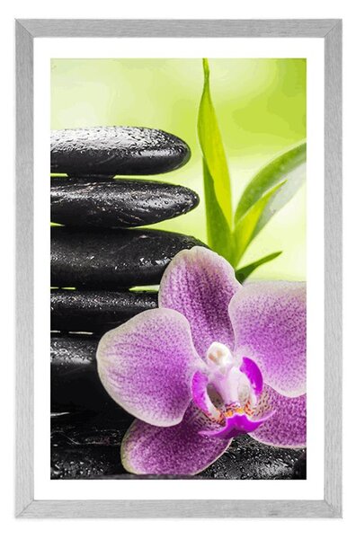 Plakat s paspartuom meditacijska Zen kompozicija