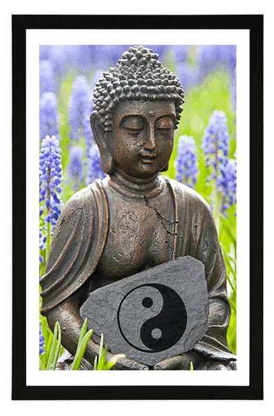 Plakat s paspartuom jin i jang Buddha