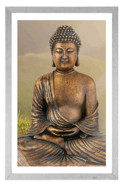 Plakat s paspartuom kip Buddhe u meditacijskom položaju