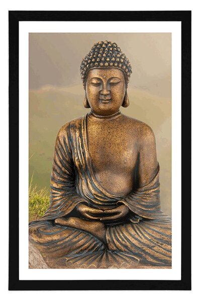 Plakat s paspartuom kip Buddhe u meditacijskom položaju