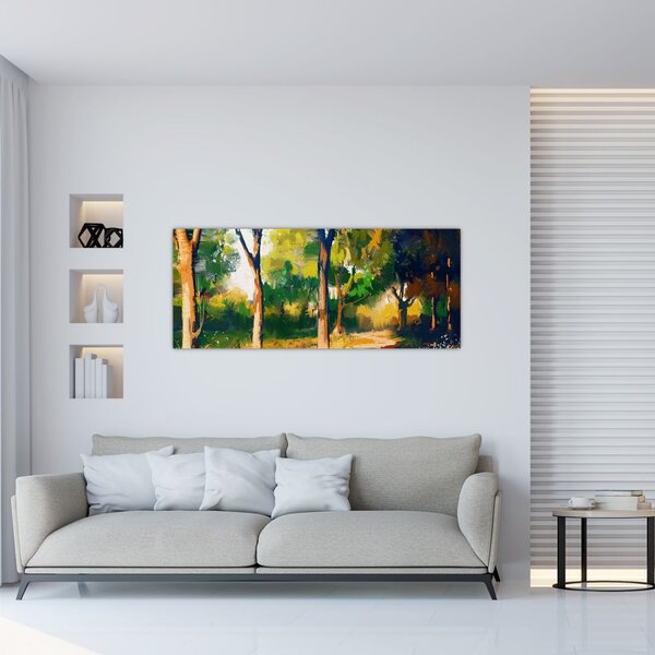 Podoba gozda v poletnem soncu, slika (120x50 cm)