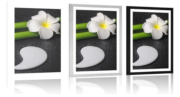 Plakat s paspartuom Spa mrtva priroda sa simbolom Jin i Jang