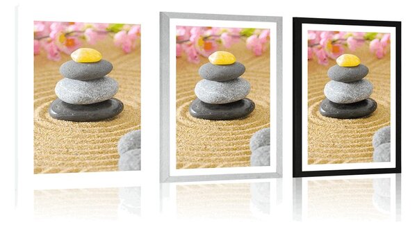 Plakat s paspartuom piramida Zen kamenja